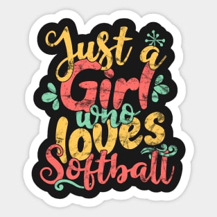 Just A Girl Who Loves Softball - Baseball Player Gift design Sticker